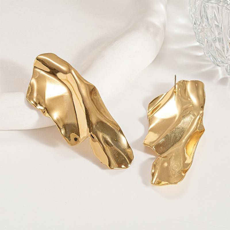 Exaggerated Irregular Metal Dangle Earrings for Women Vintage Geometric Statement Drop Earrings Punk Rock Jewelry Accessories