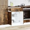 VidaXL Kitchen Cabinet Kalmar Smoked Oak Engineered Wood, Base Unit for Sink, Base Kitchen Cabinet with Drawer, Furniture 853492