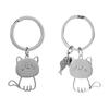 Cats Ornament Stylish Cats Pendant Cats Bag Charm Stainless Steel Texture for Home Decorating and Holiday Tree Hanging