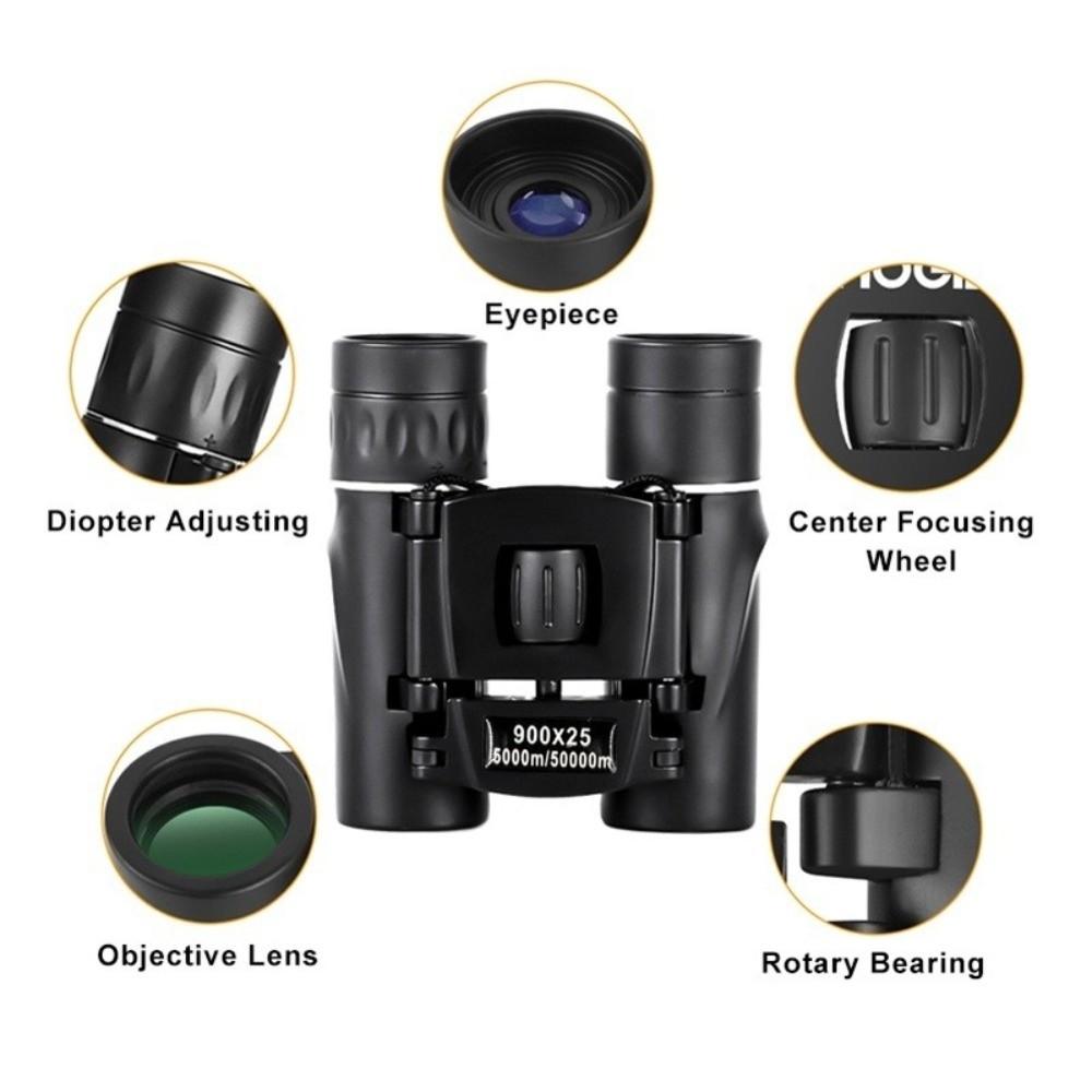 900x25 Mini Telescope Long Range Folding Binoculars Durable High Definition Binoculars