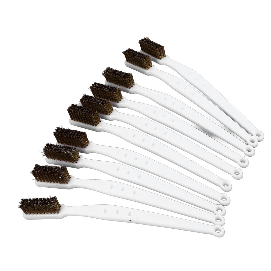 Brass Brush Set Prevent Slip Curved Handle Brass Wire Brushes for 3D Printer Nozzle Hot End 10pcs