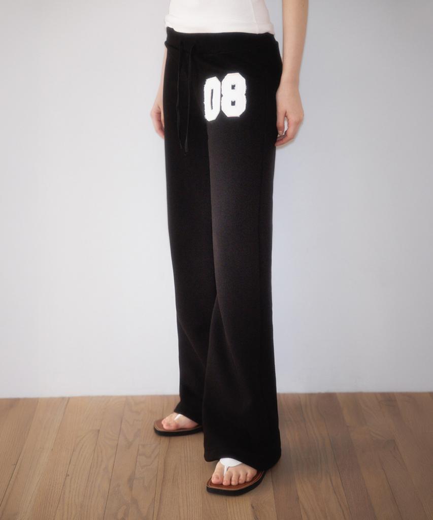 ROSEFRANTZ Patchwork Bootcut Sweatpants [Black]