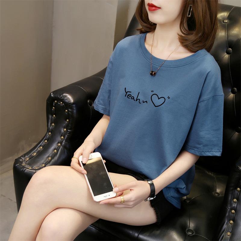 Summer Style Korean Letter Printing Short-sleeved T-shirt