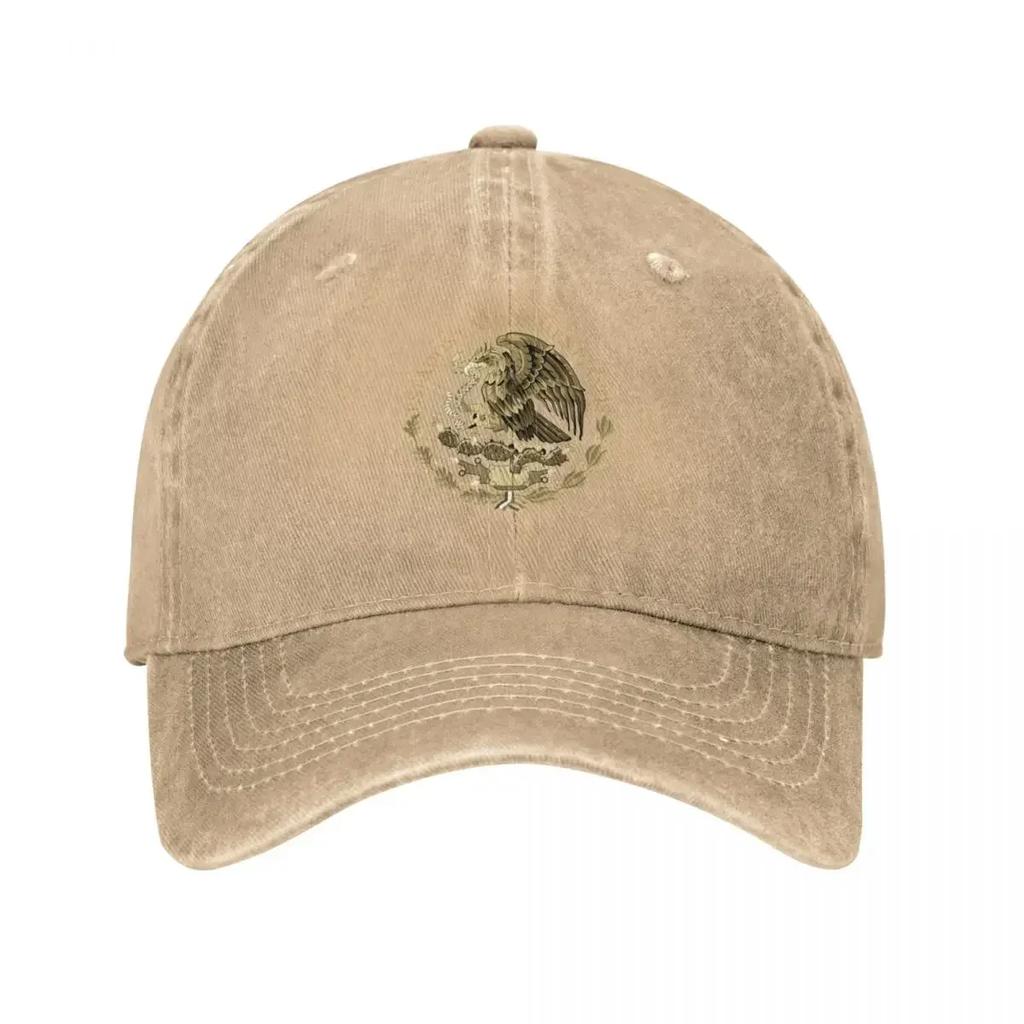 Mexican Flag Seal in sepia tones Baseball Cap Custom Cap Wild Ball Hat Baseball For Men Women's