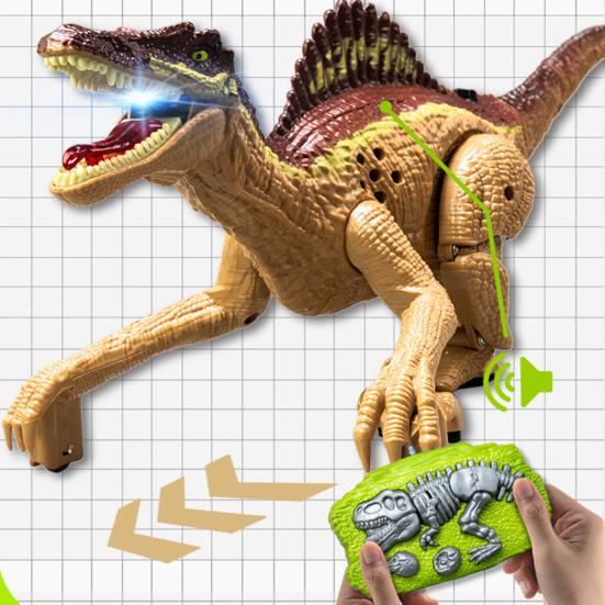 RC Dinosaur Toy Vivid Look Realistic Spinosaurus Model Simulated Walking Creative Early Education Smart Toy Infrared Remote Control Kids Electric