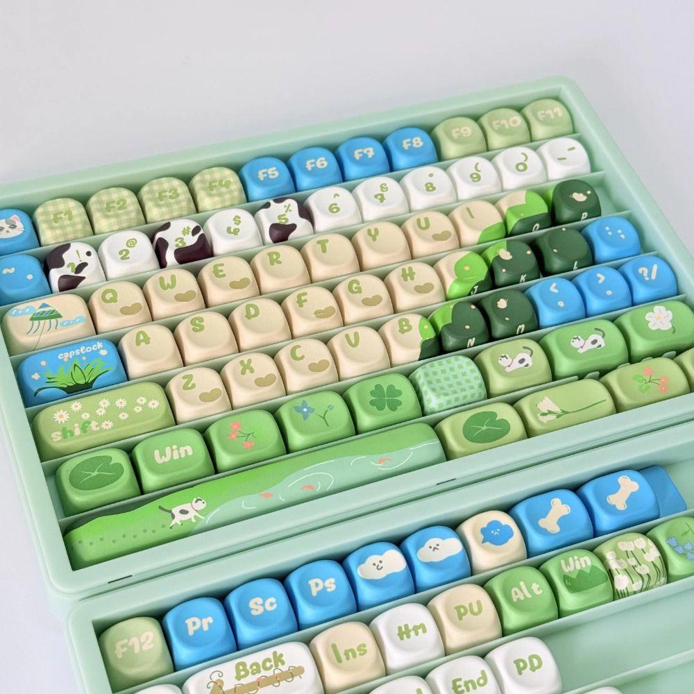 Dustproof Keycaps Package Organizer with Paper Dividers Keyboard Keycaps Tray Home