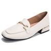 British Style Square Thick Heel Loafers Pumps 2024 New Fashion Khaki Casual Round Toe Women's Shoes Mary Janes Spring Autumn