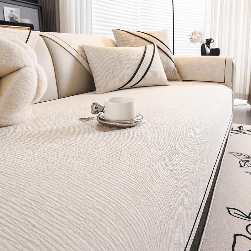 Luxus-Chenille-Sofasitzbezug Wohnzimmer Vier Jahreszeiten Anti-Rutsch-Ecksofa-Überwurf Home Universelle Sofakissen