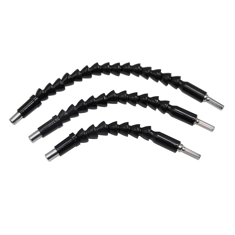 200-300mm Hexagonal Handle Black Soft Shaft Hand Drill Screwdriver Head Universal Joint Extend Connect Rod Power Tool Accessory