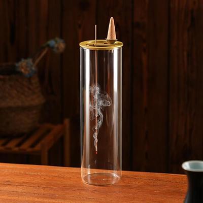 2 in 1 Glas Räuchergefäß Rückfluss Räucherbrenner für Räucherkegel Aschefest Räucherstäbchenhalter für Meditation Yoga Spa