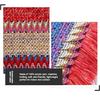 Shawl Wraps for Women Boho Knit Poncho Ladies Rainbow Casual Loose Striped Fringe Blanket Scarf