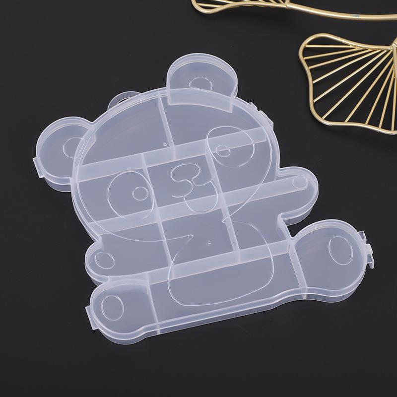 

Прозрачный ящик для хранения с изображением панды, органайзер, пластиковый футляр для хранения, регулируемый контейнер, органайзер, витрина