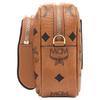 MCM Visetos Cognac Leather Camera Crossbody Bag with Gold Hardware for Daily & Travel Use