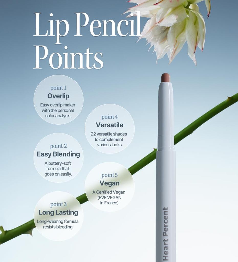 Heart Percent Dote On Mood Lippenstift Lippen Lippen und Wangen Lippenstiftstift mit Mundwinkel-Liner Cremiger Stiftliner, Base, Schattierung, Mehrzweck 4-in-1 (02. Rosa)