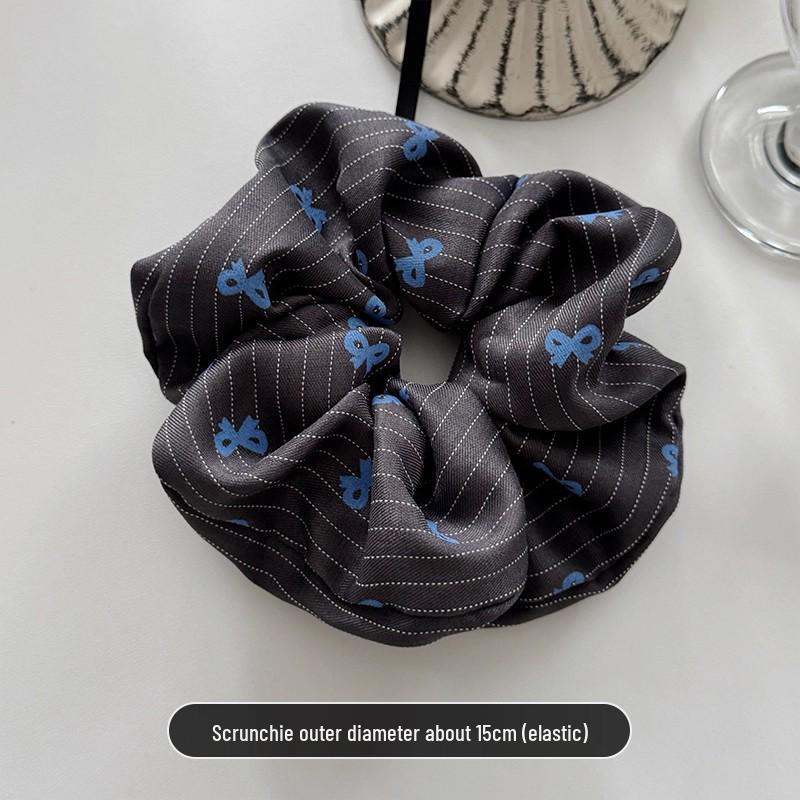 Women's High Elasticity Striped Bow Scrunchie - Durable and Versatile Hair Accessory.