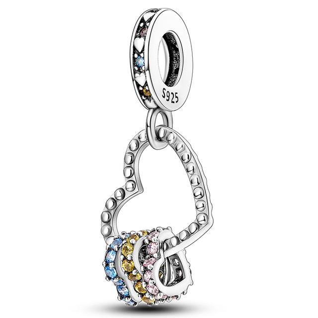 925 Silver Heart Silver Series Pendant Charm Beads Fit Original Bracelet Necklace For Women Diy Making Jewelry Gift