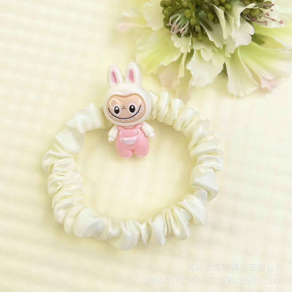 5 Εικόνες Κινούμενο Σχέδιο Labubu Εκρού Ελαστικό Λαστιχάκι Μαλλιών για Γυναίκες & Παιδιά