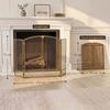 Fireplace Screen, 3-Piece Spark Guard with Double Doors 122x75cm
