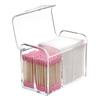 Transparent Swab Box Stylish 3-Grid Acrylic Cotton Swab Holder with Lid Keep Neat Dustproof Storage Solution for Q-tips And Jewelry