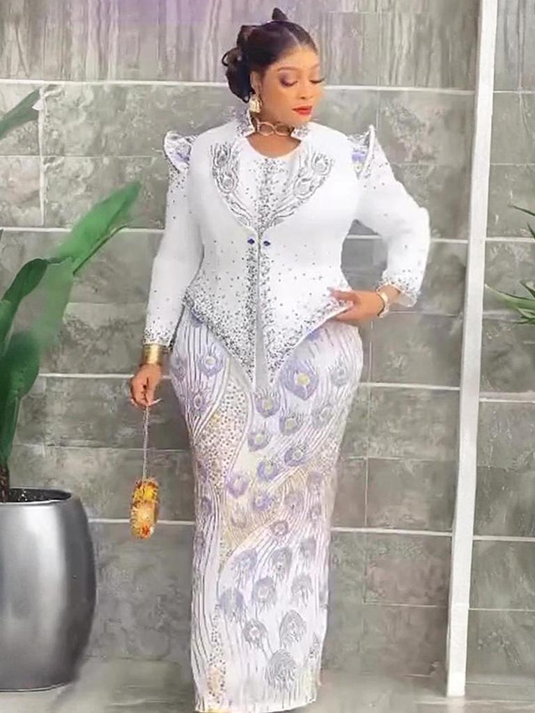 African Print Vest Dress: Women's Fashion Commuting Hip-Hugging Skirt, European and American Style.