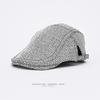 Grass Woven Duckbill Hat, Men's and Women's, Breathable Sun Protection Hat, British Retro, Plaid Beret, Casual Forward Hat