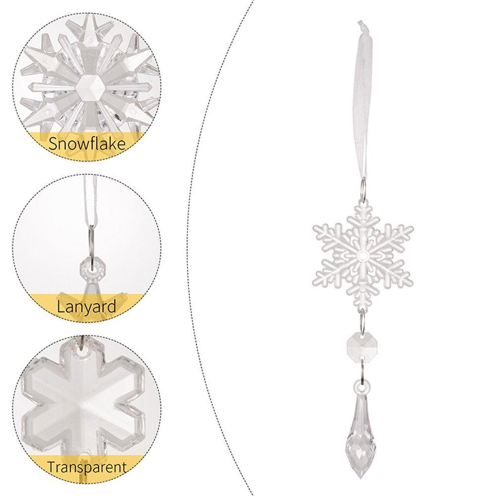 5pcs Acrylic Christmas Snowflake Icicle Pendants Merry Christmas Decoration