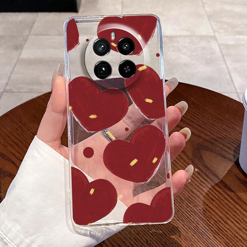 Jelly Casing For Realme GT5 Pro (240W) Funda Capa Clear Silicone Soft TPU Back Cover Cute Cat Rabbit Heart Protective Case Coque