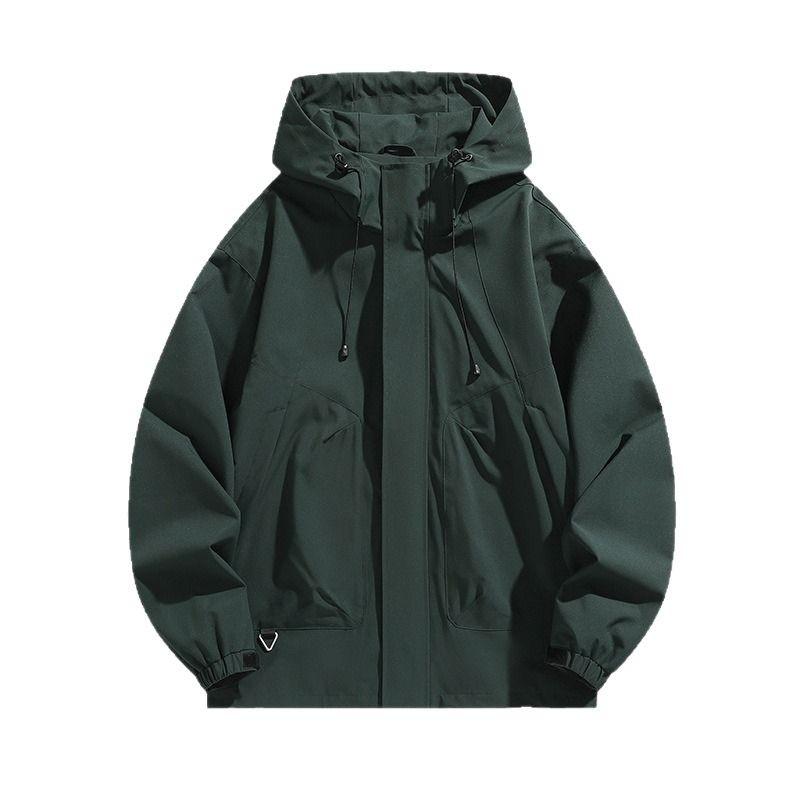 Spring American Contrasting Hooded Jacket for Men and Women Couples Trendy Versatile Jacket Windproof Waterproof Jacket for Men
