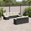 Vidaxl 10-Cz. Garten-Sitzgruppe, Kissen Schwarzer Rattan Pe