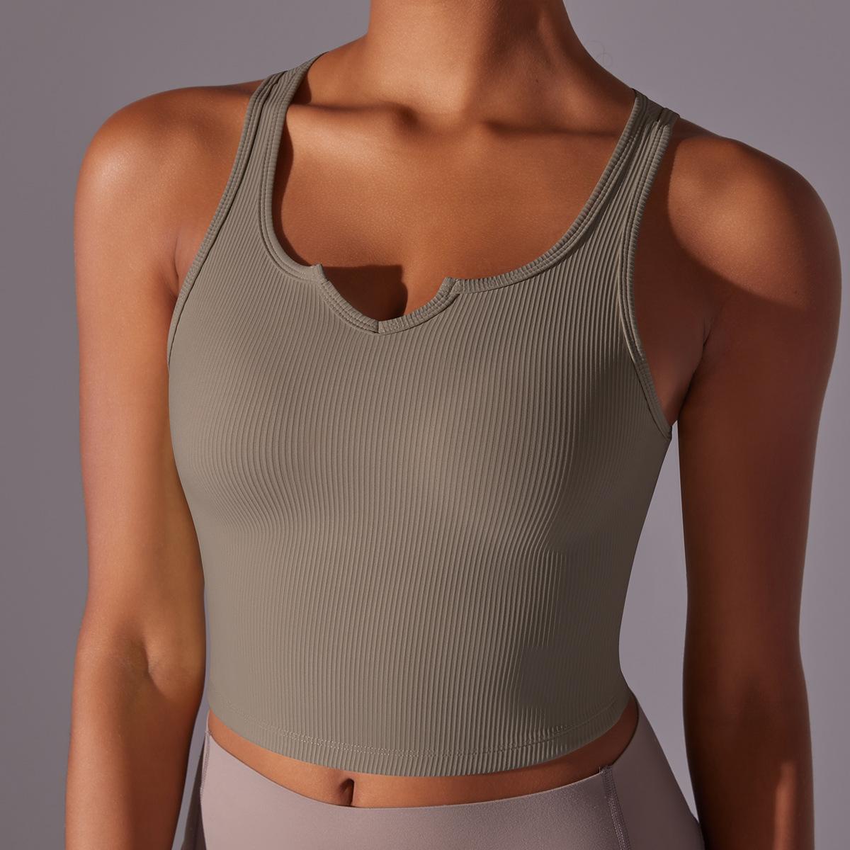 

Плотный весенний жилет для йоги с V-образным вырезом и полуфиксированной чашкой, закрывающий живот, для бега, фитнеса и йоги, платье для женщин XL