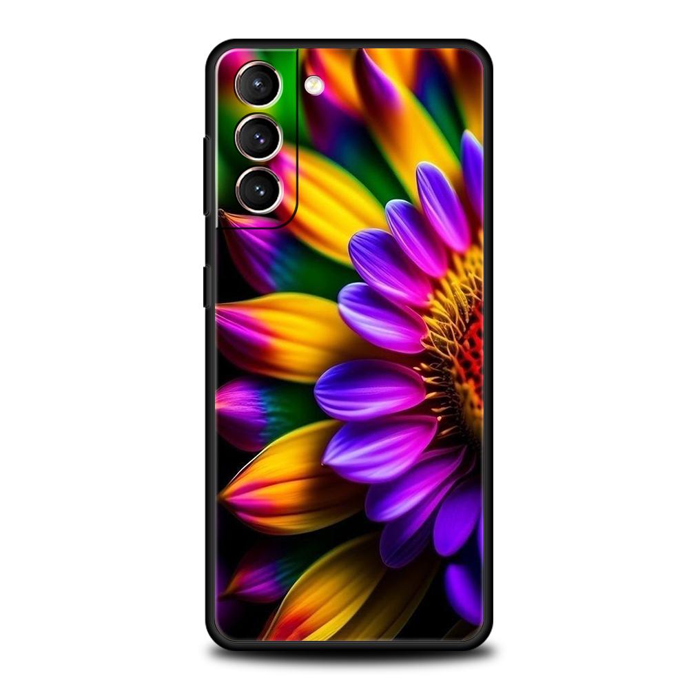 Summer Daisy Sunflower Floral Flower Case for Samsung Galaxy S24 S23 S22 S20 S21 FE Ultra S24 S23 S10 S10E S9 Plus Phone Cover
