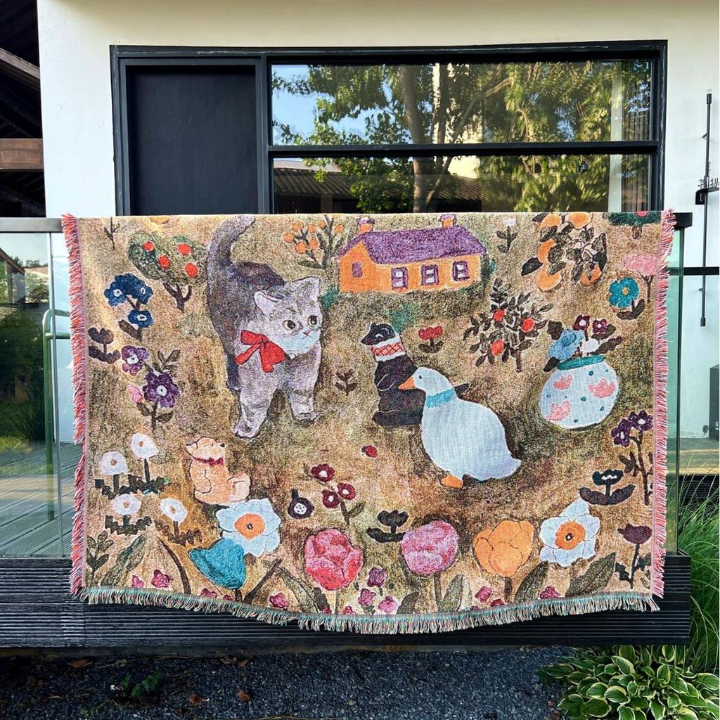 Landscape Throw Blanket Home Decoration Aesthetic Tapestry Outdoor Camping Blanket Sofa Cover Nap Bed Cover Picnic Tablecloth