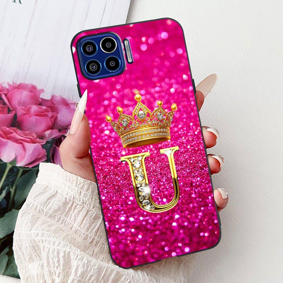 For Motorola One 5G Case Popular Letters Flower Crown Soft Silicone Shockproof TPU Couple Cover For Moto One 5G 2020 Phone Cases