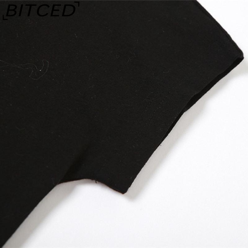 BITCED Wiosna/Lato Damski Modny T-Shirt w Jednolitym Kolorze, Dopasowany, z Dekoltem O, Zmysłowy, z Odkrytymi Plecami