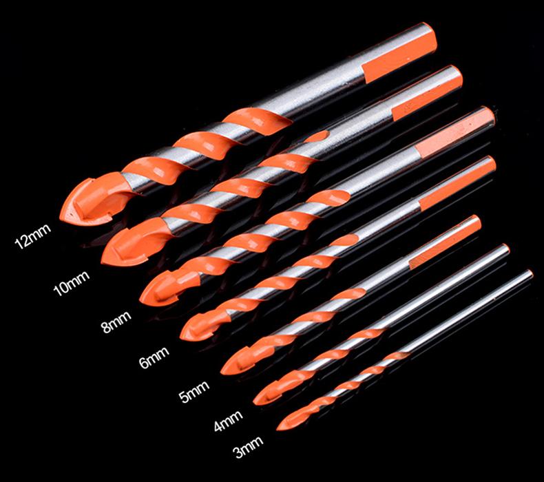 5/7 Pcs Set Drill Bits Triangular-overlord Handle Multifunctional Quality Drill Bits Perforator Ceramic Marble Tile Drill Handle