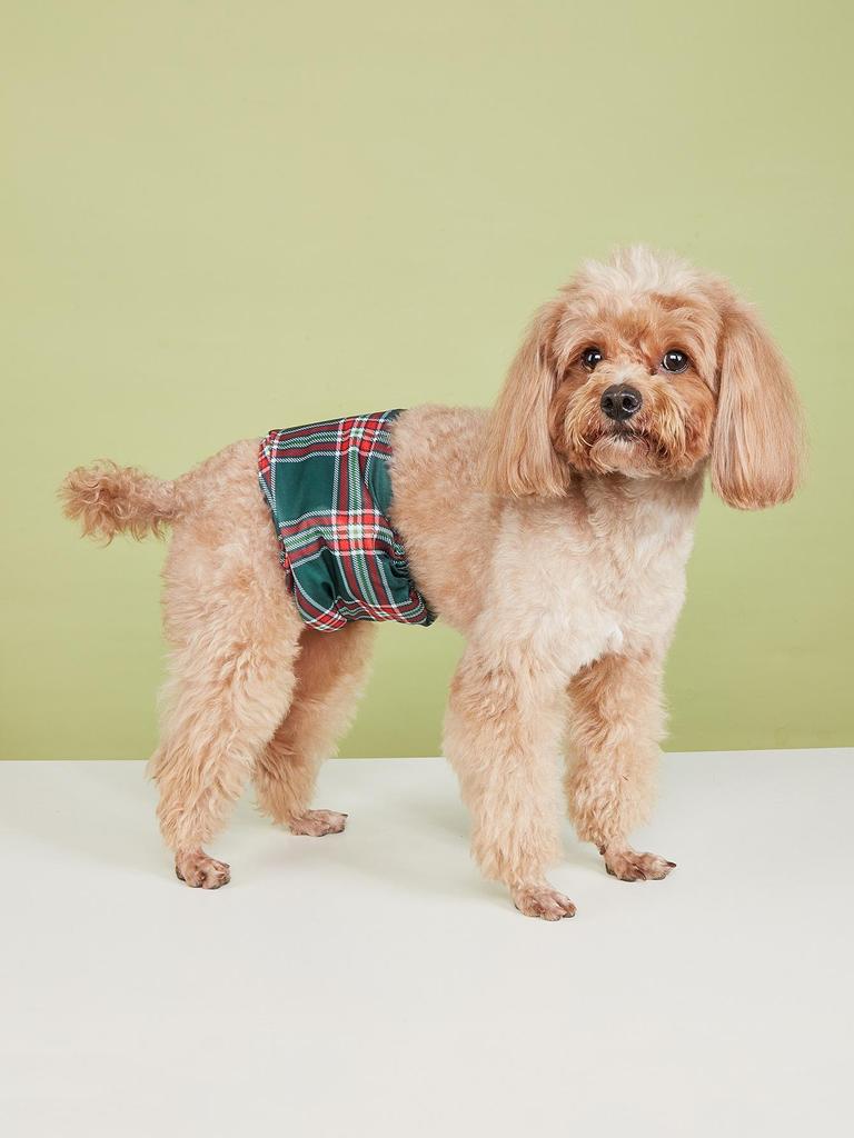 Scutec Elegant în Carouri pentru Câini & Pad Absorbent pentru Câini Masculi