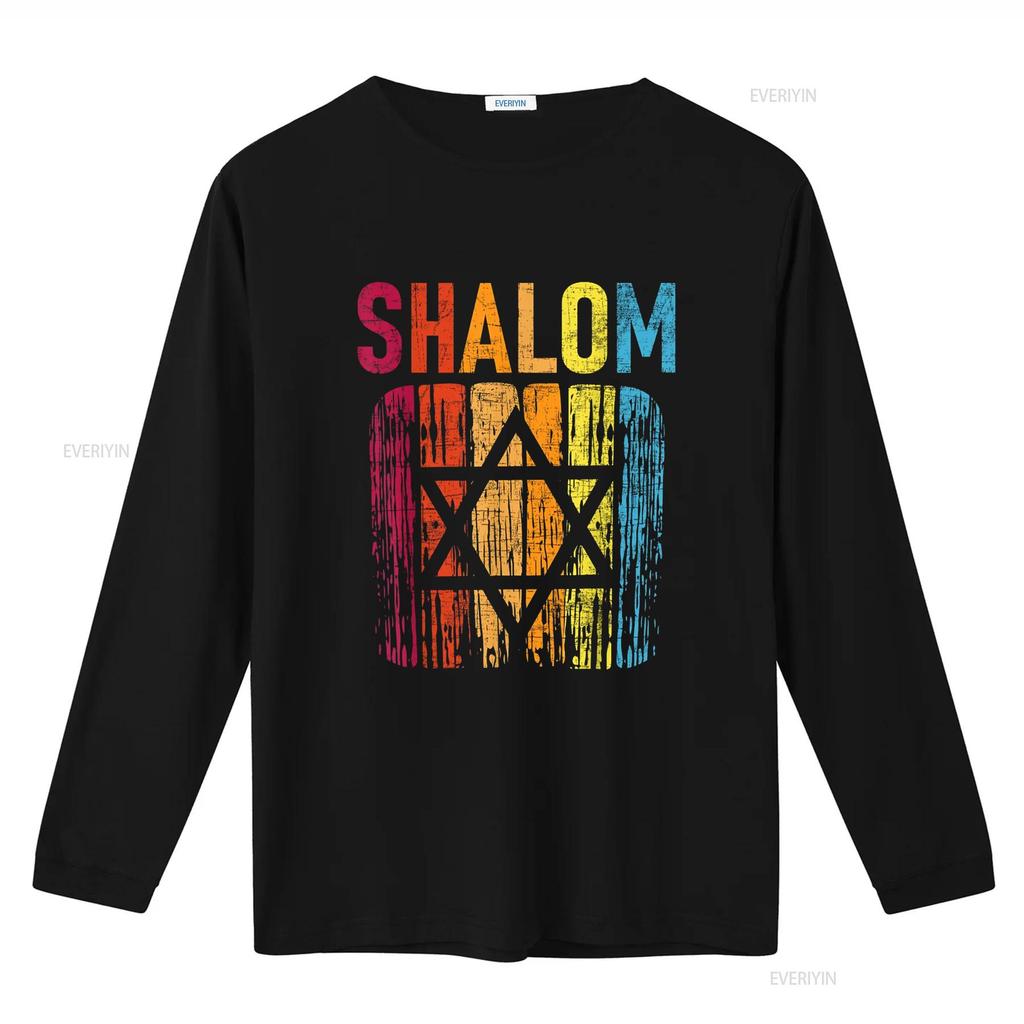 Shalom Retro Star Of David Jewish Peace Hebrew Israelites T Shirt vintage Washed Soft Casual designer clothes Slightly