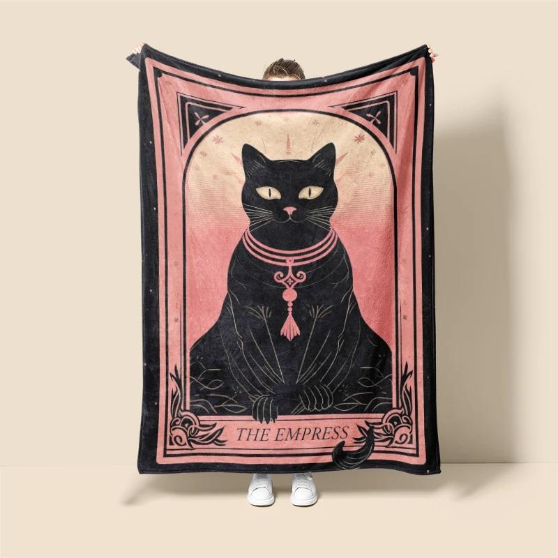 

Домашний декор плюшевый Плед для дивана Аниме животные Покрывало на кровать пушистые мягкие одеяла декор Клетчатый Современный кот черный 30x40in