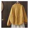 Spring Women Jacket Stand-up Collar Solid Color Loose Leisure Long Sleeve Commute Coat Women Retro Clothes