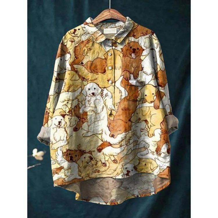 Japanese Kimono Blouse Harajuku Cute Strawberry Cats Print Women's Long Sleeve Shirt Summer Casual V Neck Cozy Loose Top