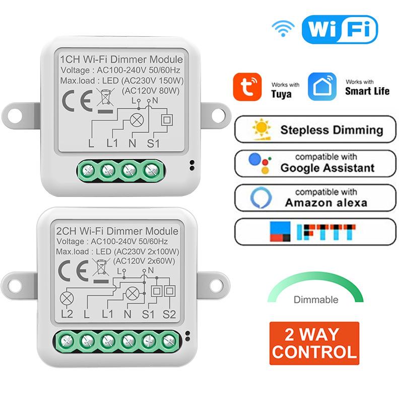 

Smart WiFi Graffiti Switch: Alexa-Compatible On/Off Timer & Dimming Module with Dual Control WiFi Curtain Switch One-way