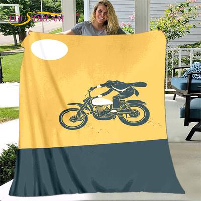 Retro Vintage Motorcycle Skull Soft Plush Blanket,Flannel Blanket Throw Blanket for Living Room Bedroom Bed Sofa Picnic Cover