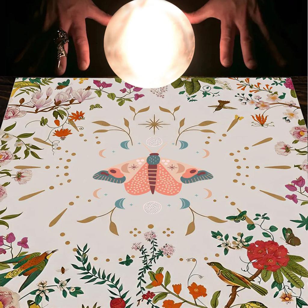 Divinations Tablecloth Butterfly Flower Astrologys Tarot Cards Tablecloth Altars Cloth Divinations Board Game Accessory