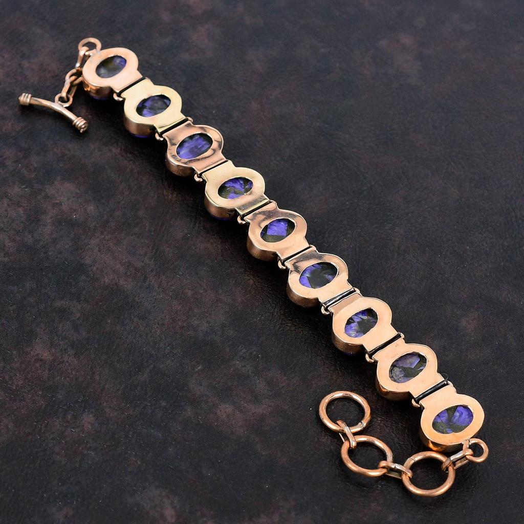 Copper Charoite Bracelet Copper Bracelet Adjustable Chain Bracelet Handmade Dainty Gemstone Bracelet Charoite Copper Jewelry Engagement Gift