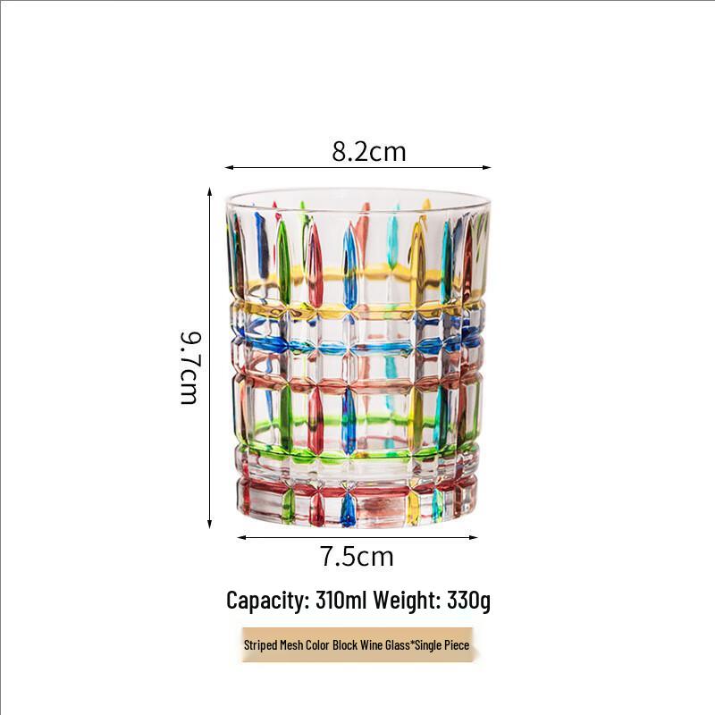 Shangqi Hand-Painted Rainbow Woven Short Glass
