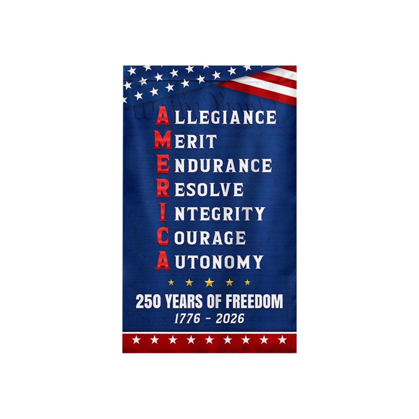 

250 Years of Service Garden Flag Single Sided 30X45cm Decorative Outdoor Yard Banner with Patriotic Dog and Flag Design