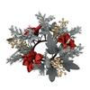 Christmas Candle Ring Wreath Flower Wreath Candle Pillar Holder Candle Wreath Garland for Bar Xmas Tabletop Centerpiece Party