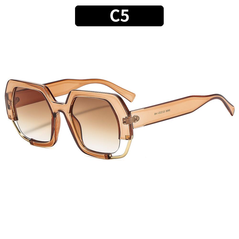 Women's sunglasses, men's and women's fashion square sunglasses, thick frame sunglasses