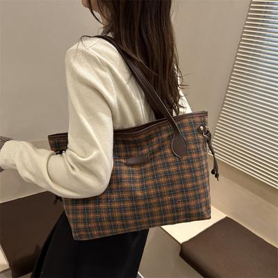 Sac à main à carreaux tendance mode grand sac fourre-tout sac à bandoulière pour femme nouveau sac de travail sac sous le bras