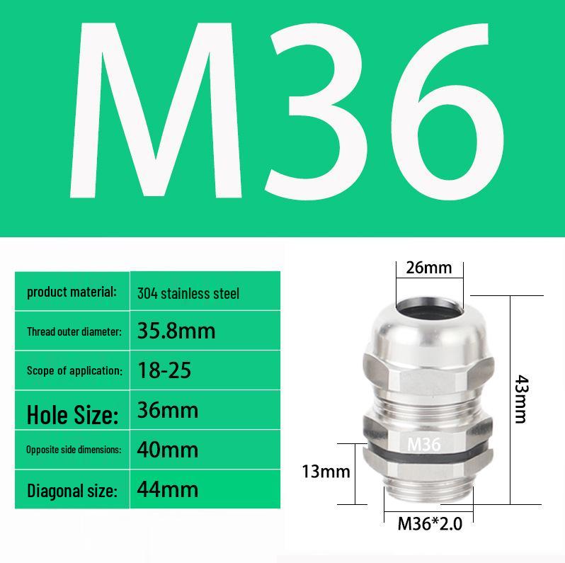 M Series Waterproof Stainless Steel Explosion-Proof Cable Gland and Sealing Connector